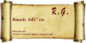 Rauch Géza névjegykártya